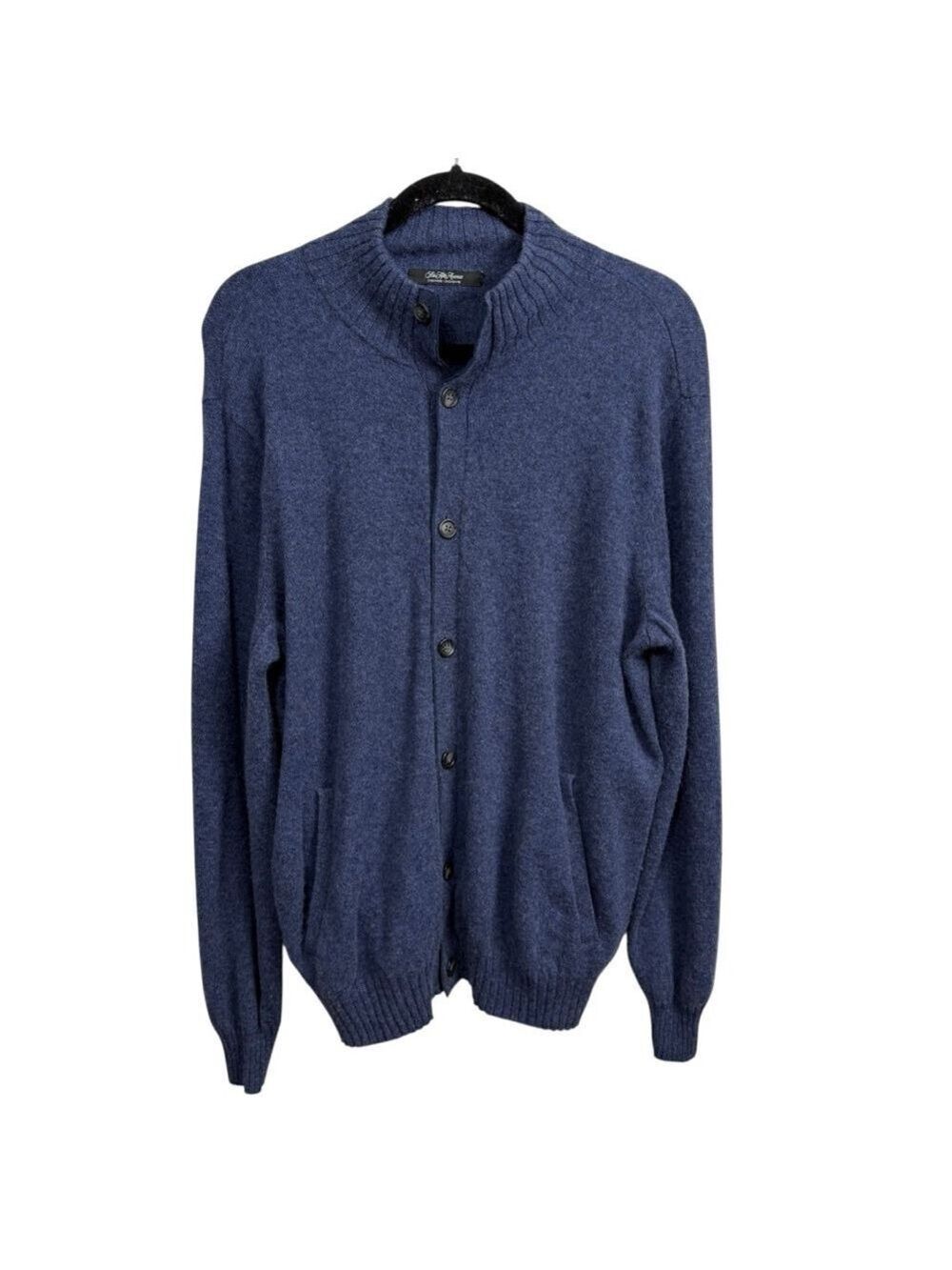 Saks Fifth Avenue Men's Blue 100% Cashmere Button Front Cardigan Sweater Size XL